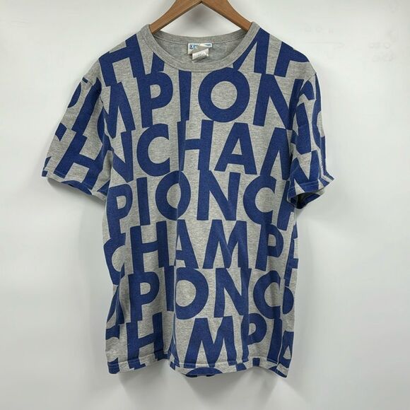 Vintage Label Champion Logo Tee Shirt Medium - Picture 1 of 7